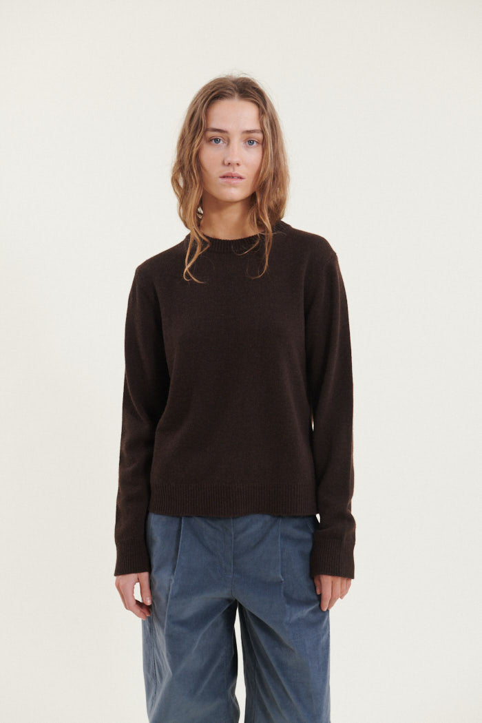 Basic Apparel Cady O-Neck Sweaters 709 Chocolate torte
